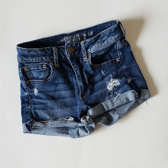 American Eagle Outfitters Pants - AMERICAN EAGLE OUTFITTERS RIPPED JEAN SHORTS